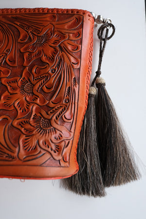 Hand Tooled Leather Frida Clutch